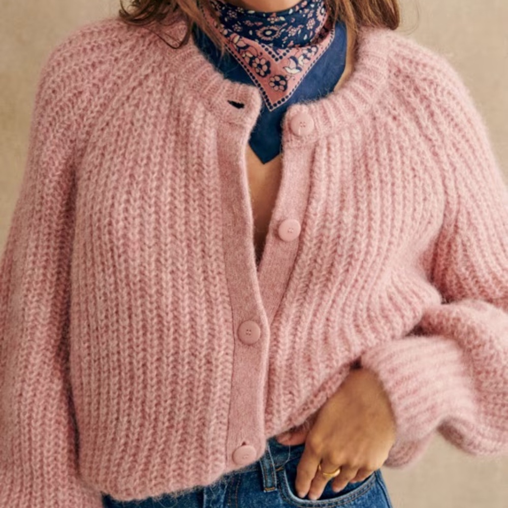 SEZANE EMILE CARDIGAN Pink Size M